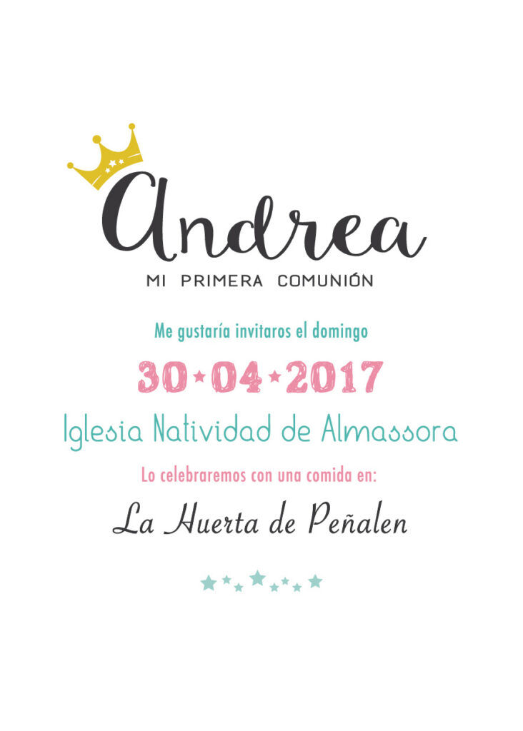 Diseño invitación comunión