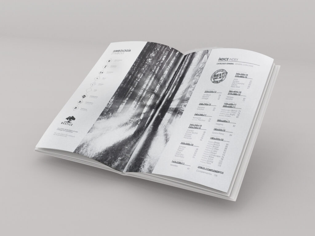 Mockup del catálogo de Bestile