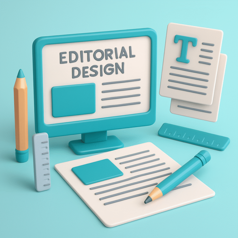 Elementos de diseño que referencian el diseño editorial